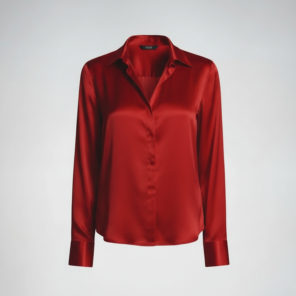 Gleame Satin Blouse | Women's Long Sleeve Plus Size Top