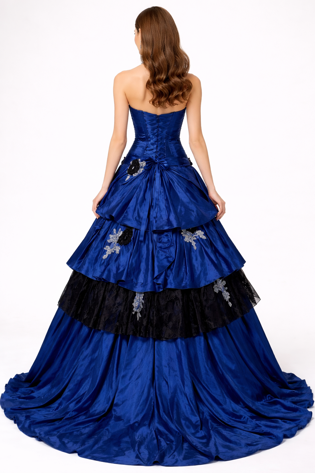 Elegant A-Line Sweetheart Taffeta Prom Dress with Floral Embellishments