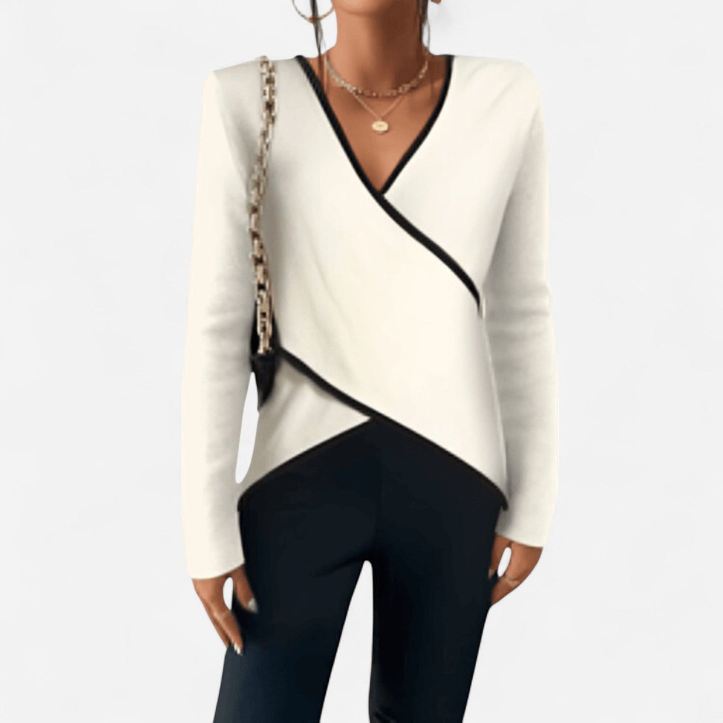 Danielle V-Neck | Women's Long Sleeve Sweater 0