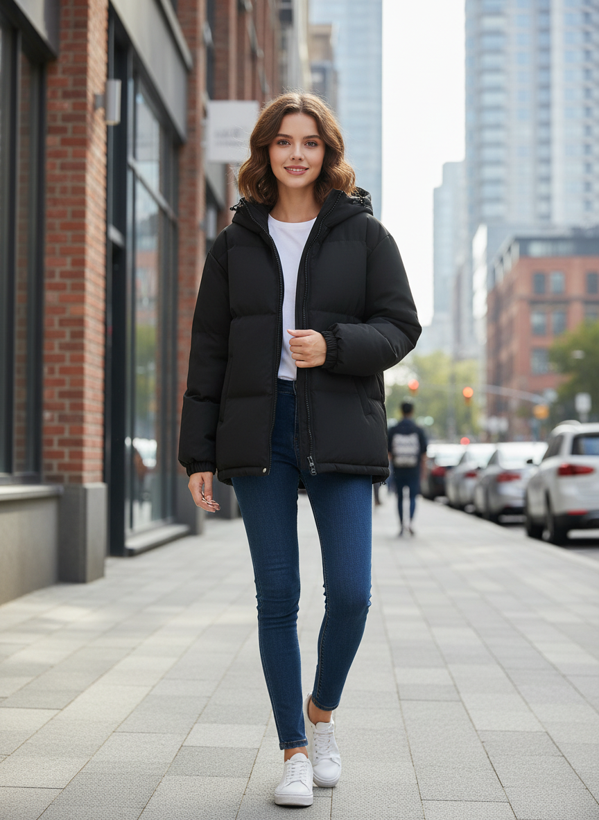 Anna Lined Winter Coat with Hood | Women's Winter Jacket