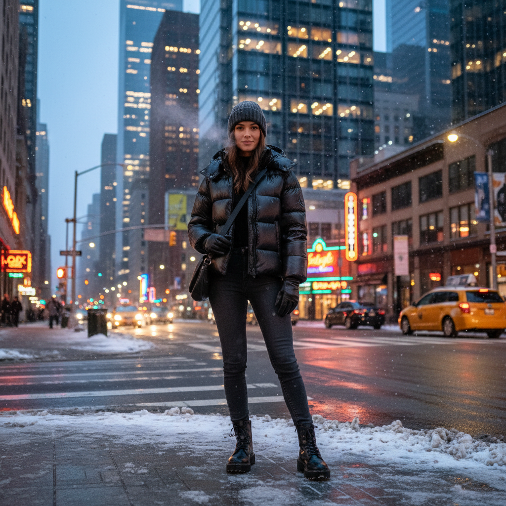 Black Puffer Jacket | Women's Slim Fit Winter Coat