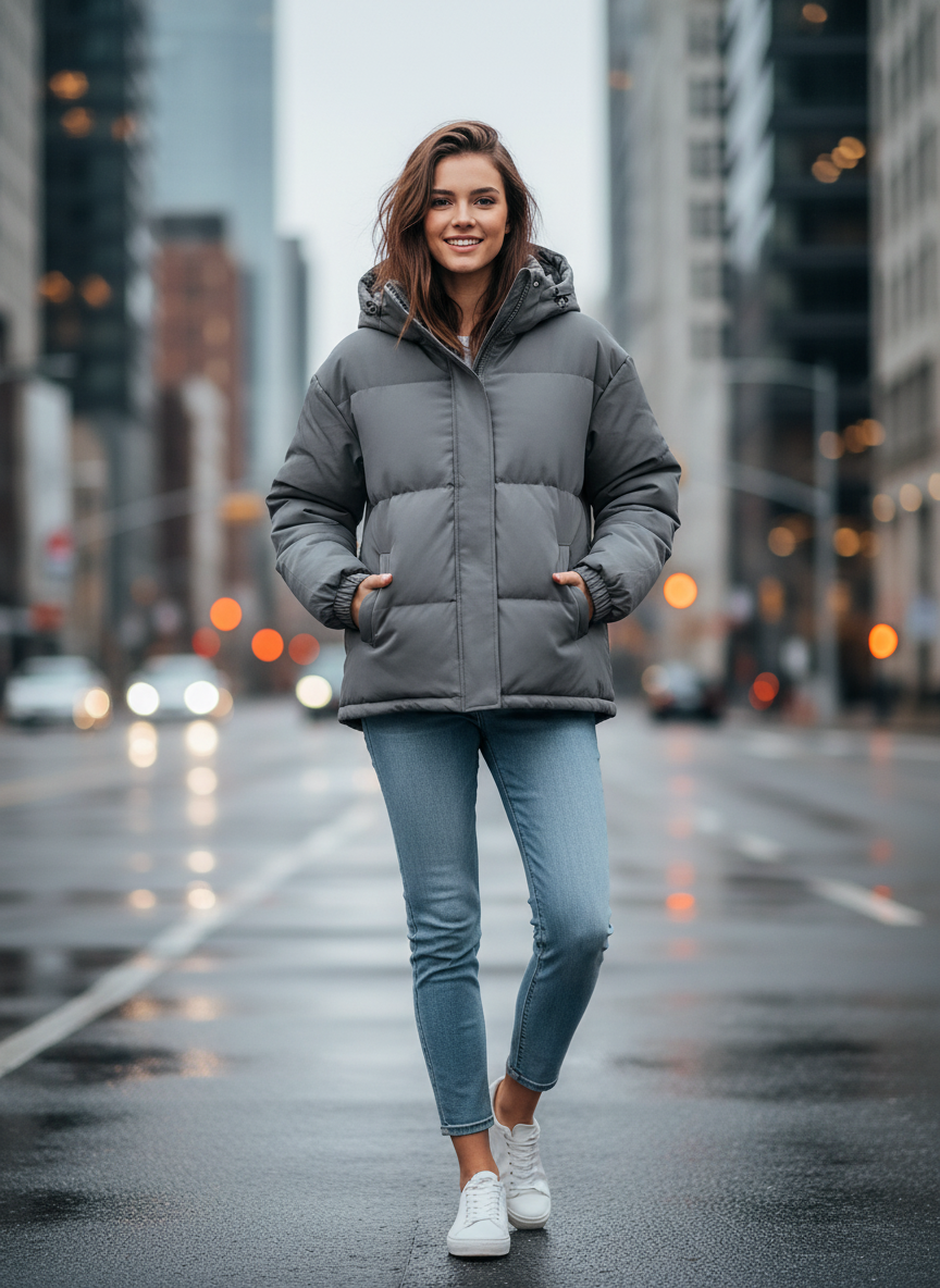 Anna Lined Winter Coat with Hood | Women's Winter Jacket