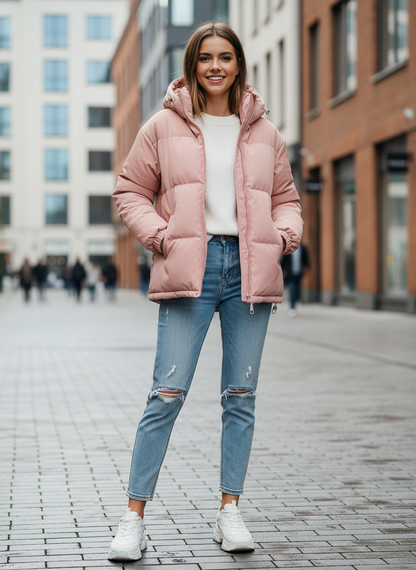 Anna Lined Winter Coat with Hood | Women's Winter Jacket
