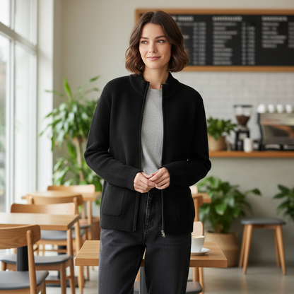 Black Long Cardigan | Stylish Knit Layering Piece for Women