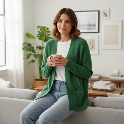 Black Long Cardigan | Stylish Knit Layering Piece for Women