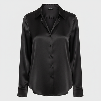 Gleame Satin Blouse | Women's Long Sleeve Plus Size Top