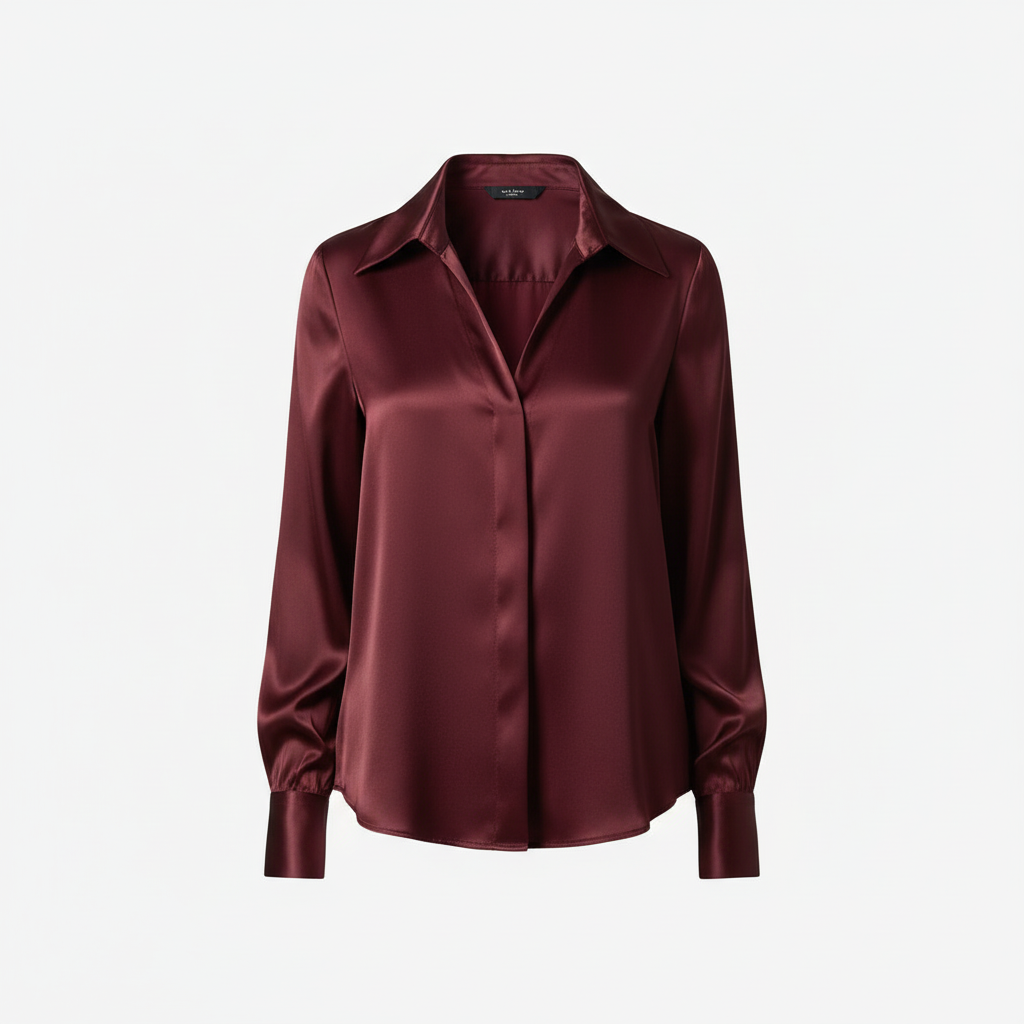 Gleame Satin Blouse | Women's Long Sleeve Plus Size Top