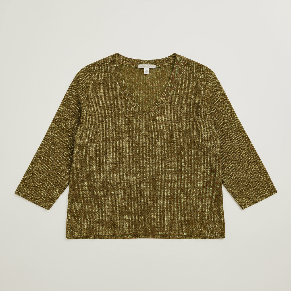 Caroline Glitter V-Neck Blouse | Women's Long Sleeve Top