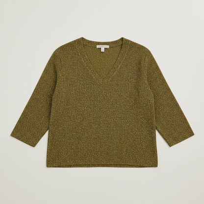 Caroline Glitter V-Neck Blouse | Women's Long Sleeve Top