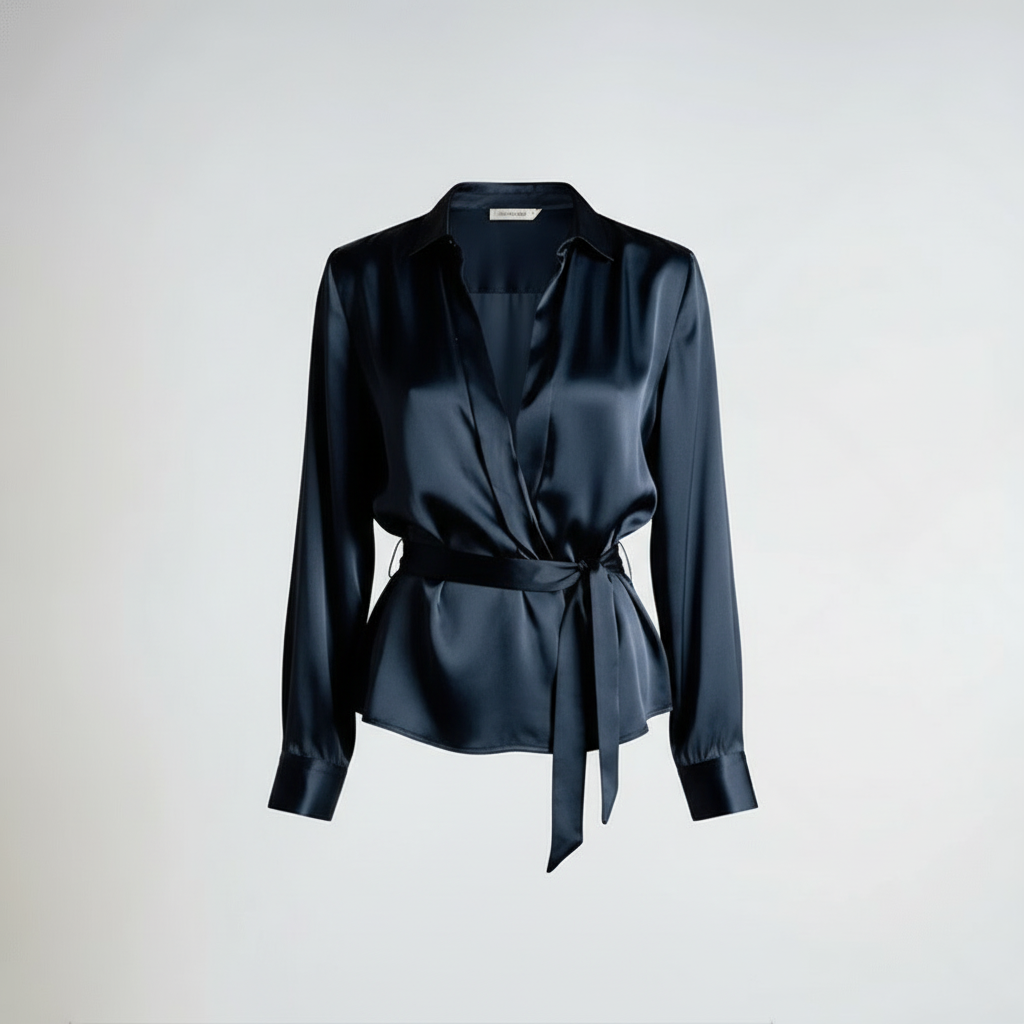 Gleame Satin Blouse | Women's Long Sleeve Plus Size Top