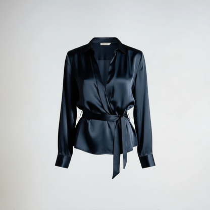 Gleame Satin Blouse | Women's Long Sleeve Plus Size Top