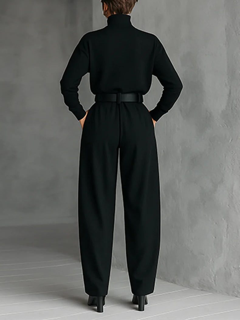 All-Black Turtleneck Set | Women's Outfit 1