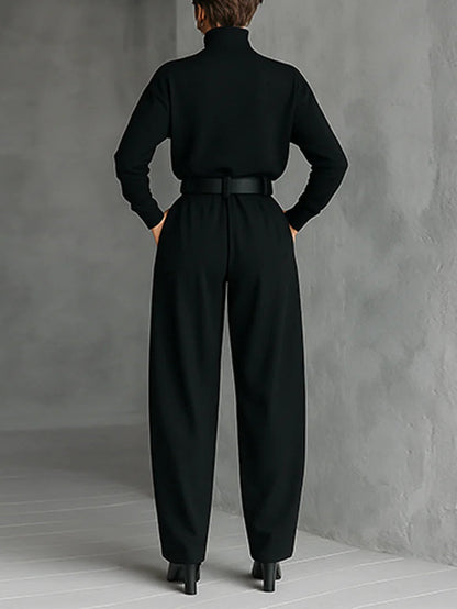 All-Black Turtleneck Set | Women's Outfit 1