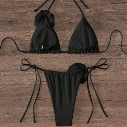 Aurevella™ - Halter Strappy Bikini Set
