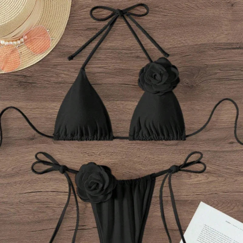 Aurevella™ - Halter Strappy Bikini Set