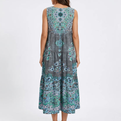 Blomsara - Sleeveless Tiered Maxi Dress
