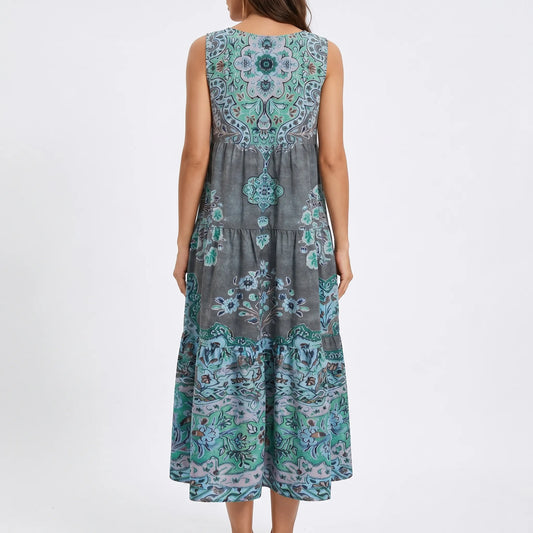 Blomsara - Sleeveless Tiered Maxi Dress