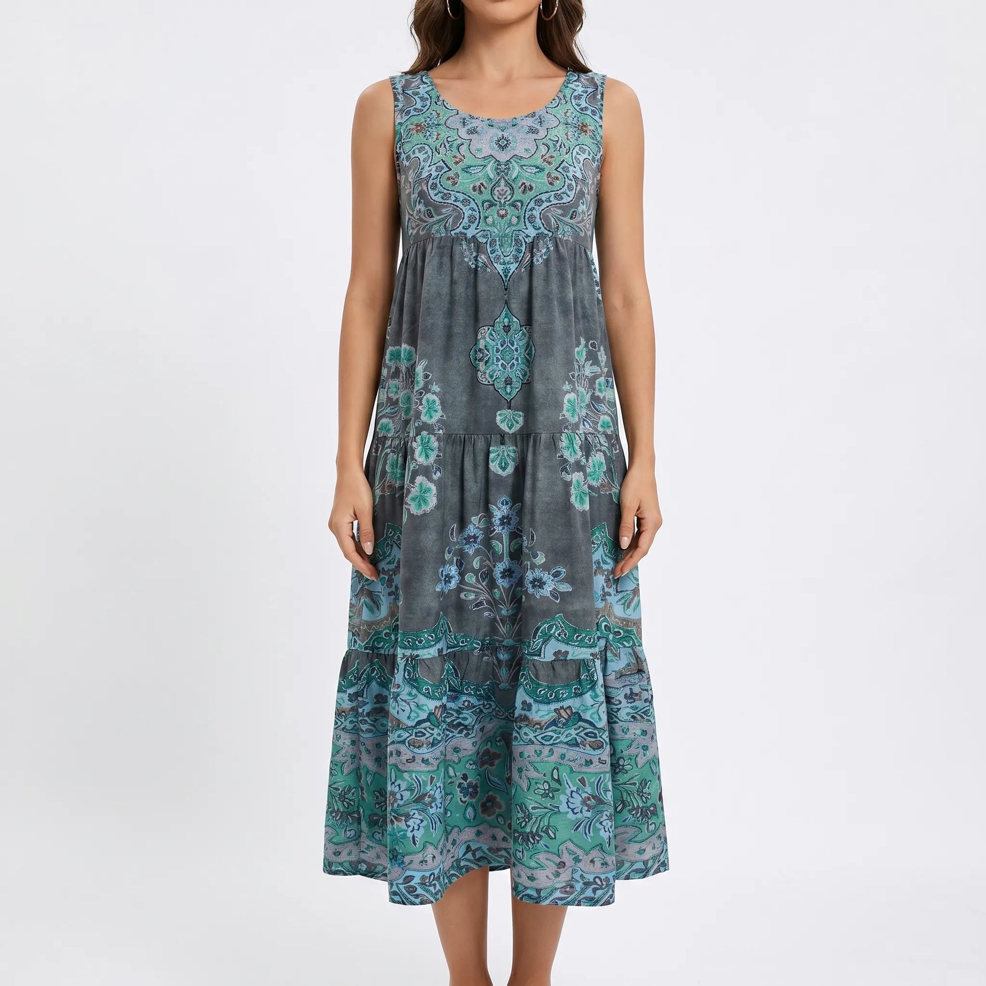 Blomsara - Sleeveless Tiered Maxi Dress