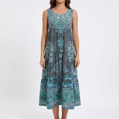 Blomsara - Sleeveless Tiered Maxi Dress