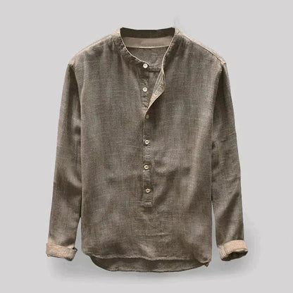 Men's Linen Blend Blouse | Casual Long Sleeve Shirt 3