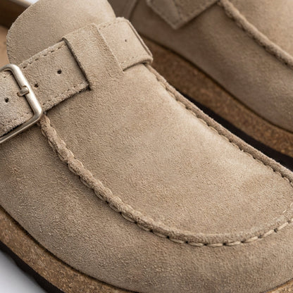 Carmen | Women's Clogs with Decorative Buckle and Visible Stitching | Retro