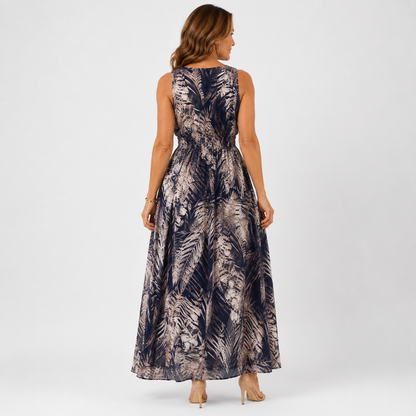 Elegant Floral Chiffon A-Line Summer Dress for Women - Bohemian Style Casual Wear
