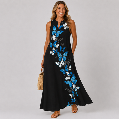 Bohemian Sleeveless Maxi Dress - Effortless Womens Dress for Summer