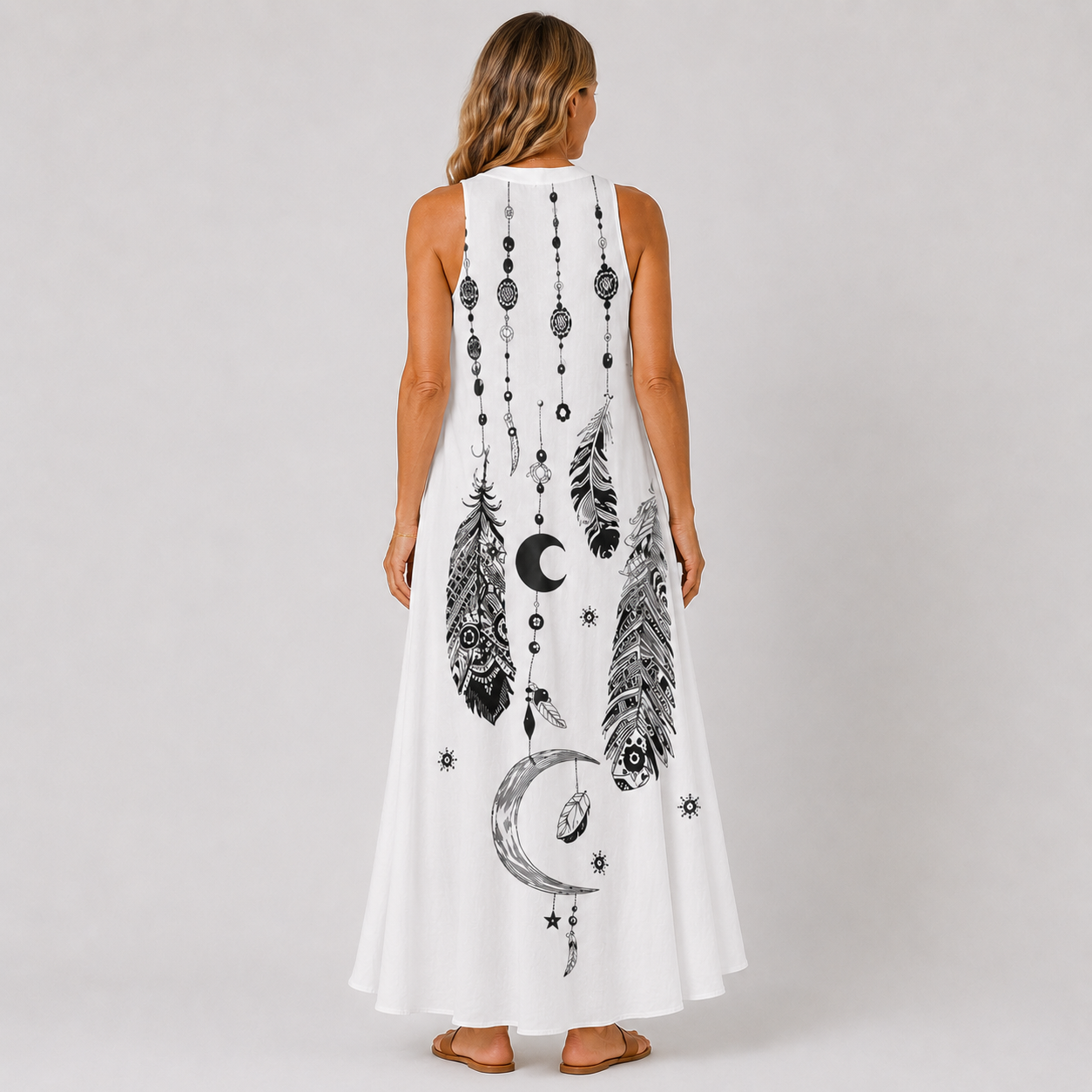 Bohemian Sleeveless Maxi Dress - Effortless Womens Dress for Summer