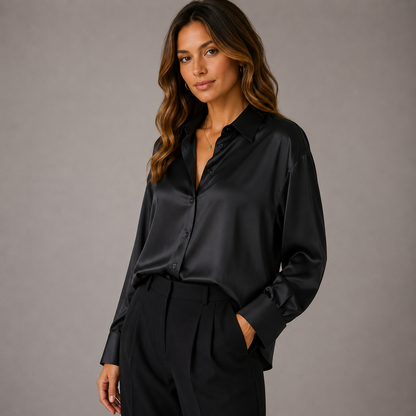Women’s Satin Blouse – Relaxed Fit with Elegant Sheen