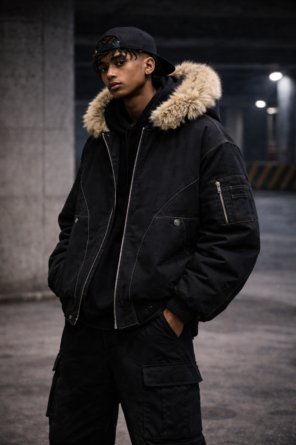Faux Fur Lined Bomber Jacket | Winter Casual Outerwear