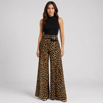 Celina High-Waisted Black Wide Leg Trousers for Women - Elegant & Comfortable Design