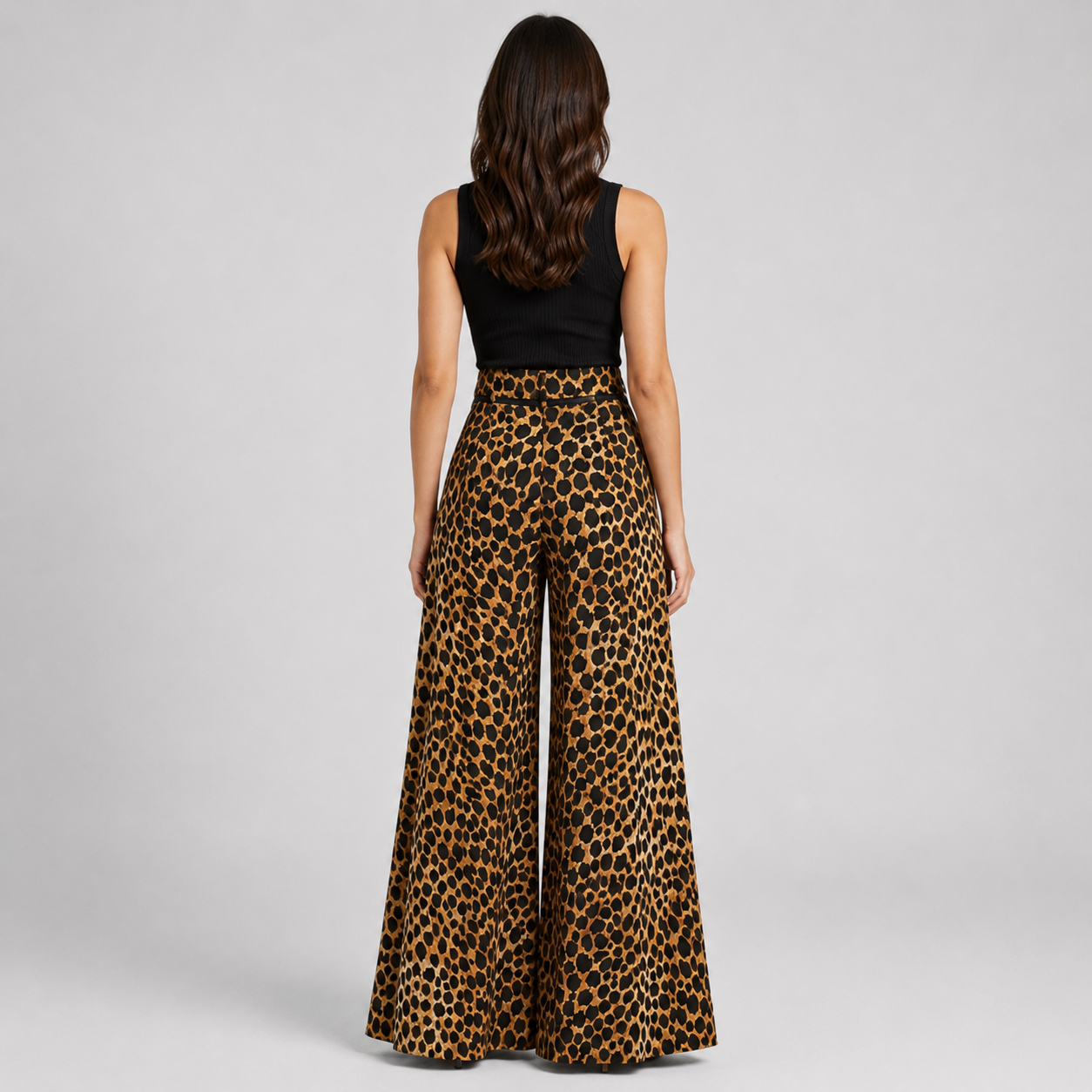 Celina High-Waisted Black Wide Leg Trousers for Women - Elegant & Comfortable Design
