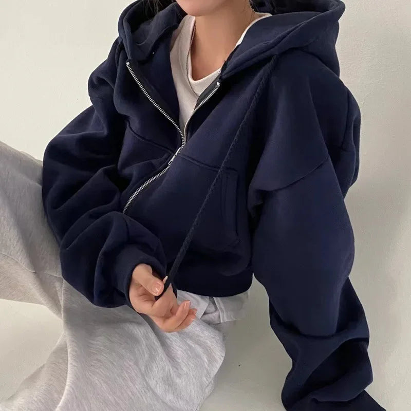 Cropped Hooded Sweatshirt | Women's Sweatshirt for Winter 1