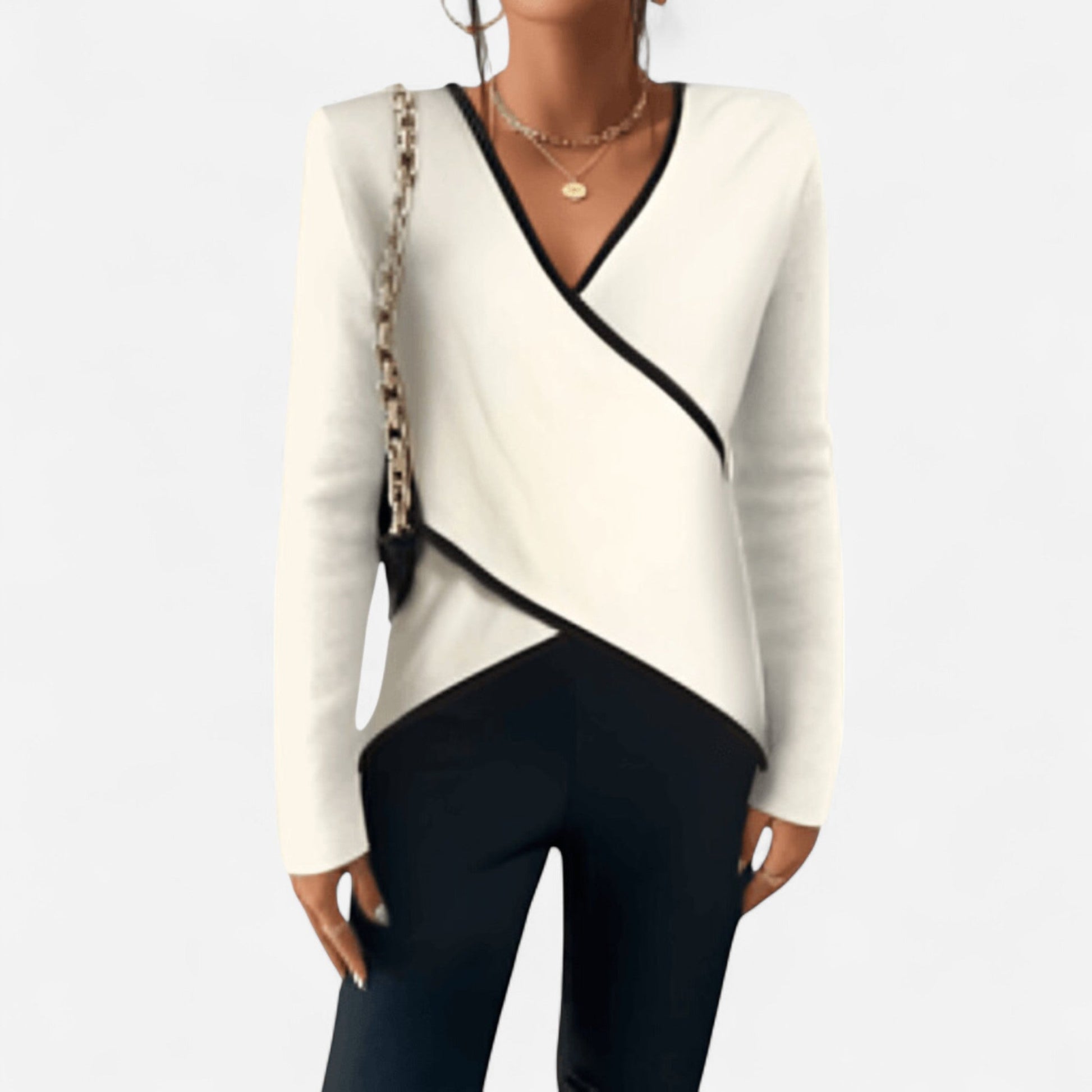 Danielle V-Neck | Women's Long Sleeve Sweater 0
