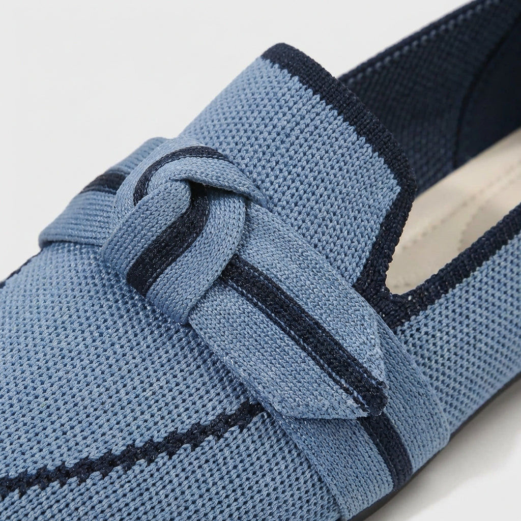 Delfina | Women's Pointed Toe Loafers with Bow Knit