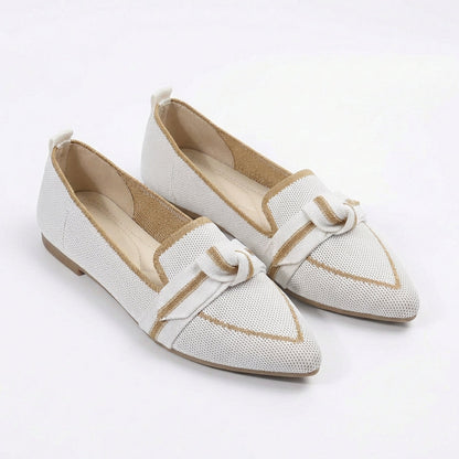 Delfina | Women's Pointed Toe Loafers with Bow Knit