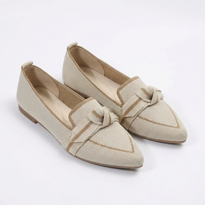 Delfina | Women's Pointed Toe Loafers with Bow Knit