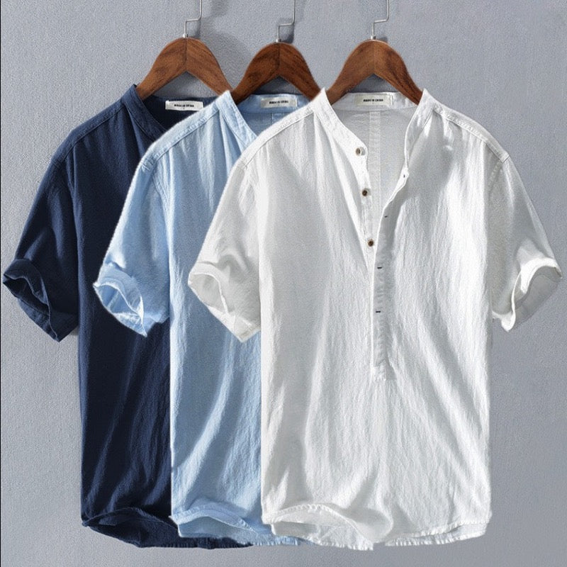 Men's Linen Summer Shirt | Short Sleeve Casual Shirts 2