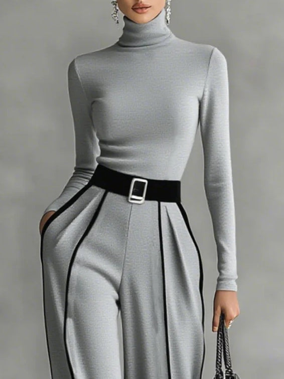Elegant Turtleneck Set | Women's Two-Piece Outfit 5