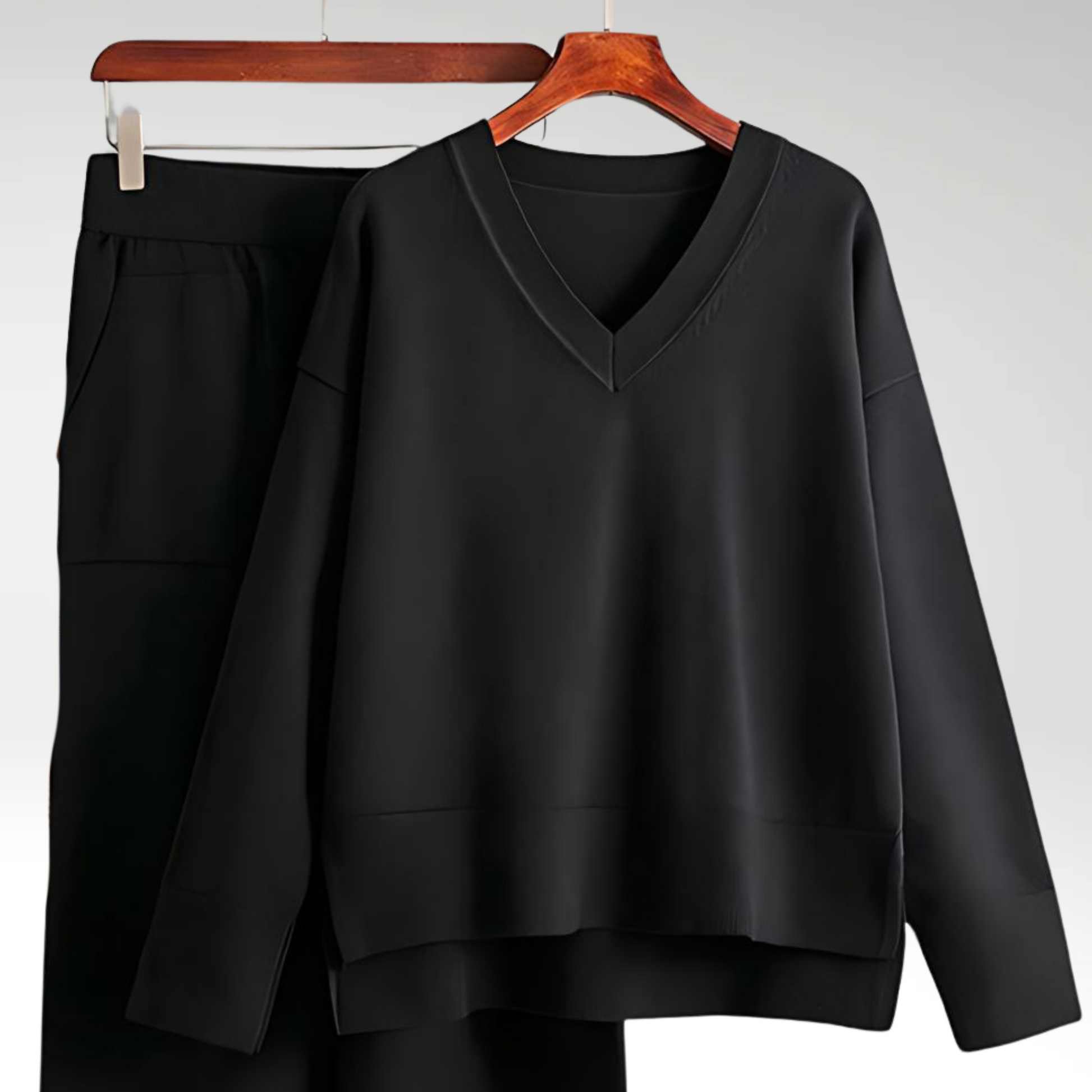 Elegant V-Neck Two-Piece Set | Women's Fashion Outfit 10