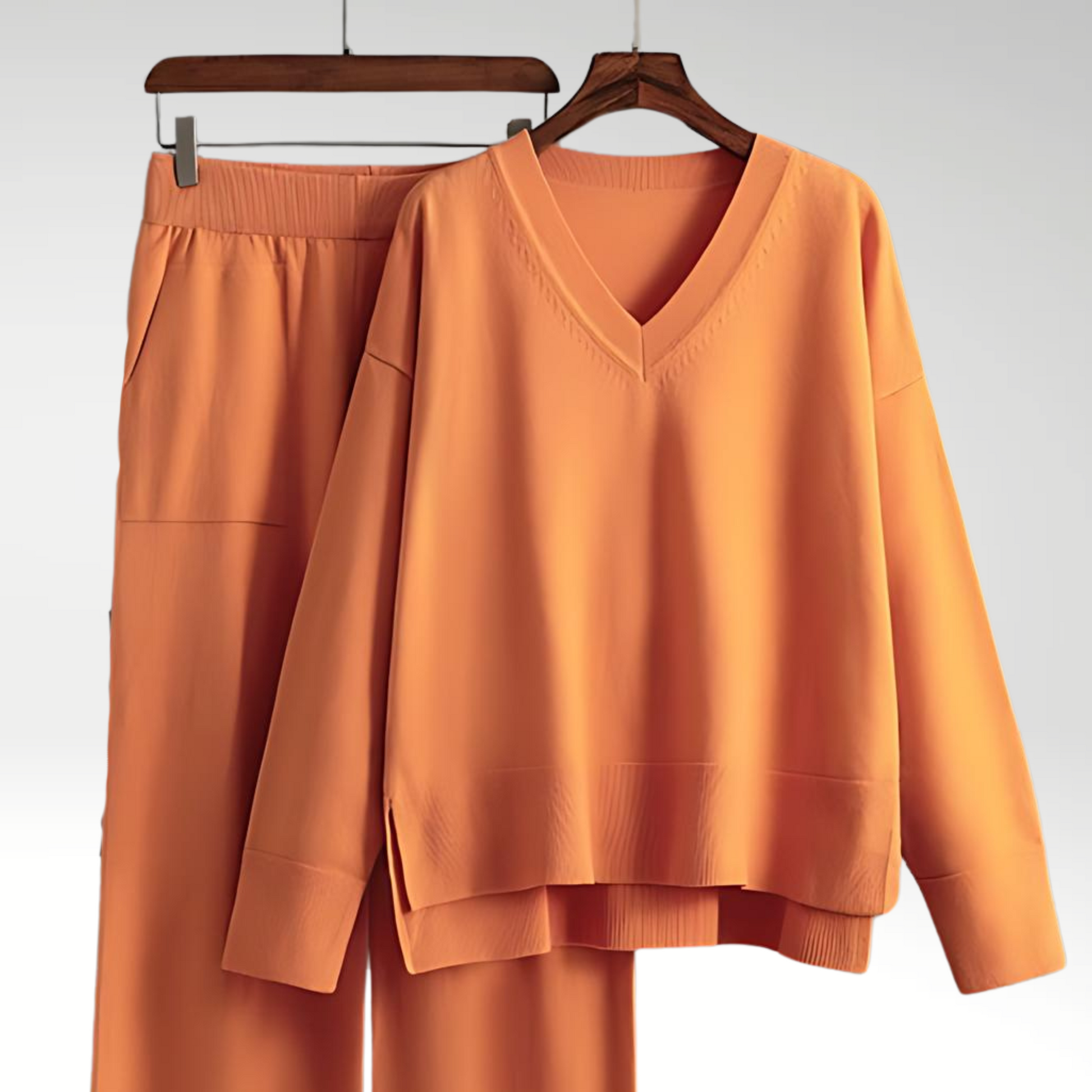 Elegant V-Neck Two-Piece Set | Women's Fashion Outfit 3