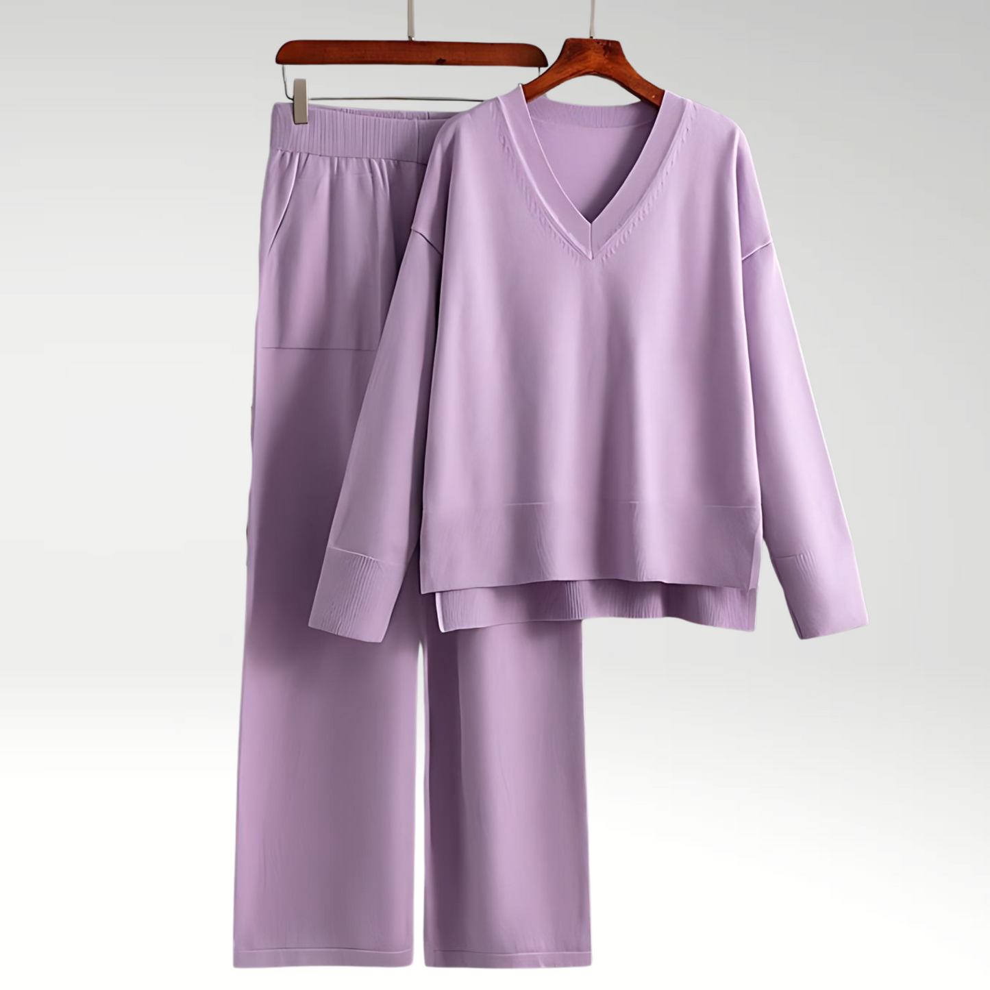 Elegant V-Neck Two-Piece Set | Women's Fashion Outfit 4