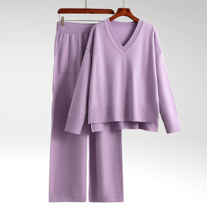 Elegant V-Neck Two-Piece Set | Women's Fashion Outfit 4