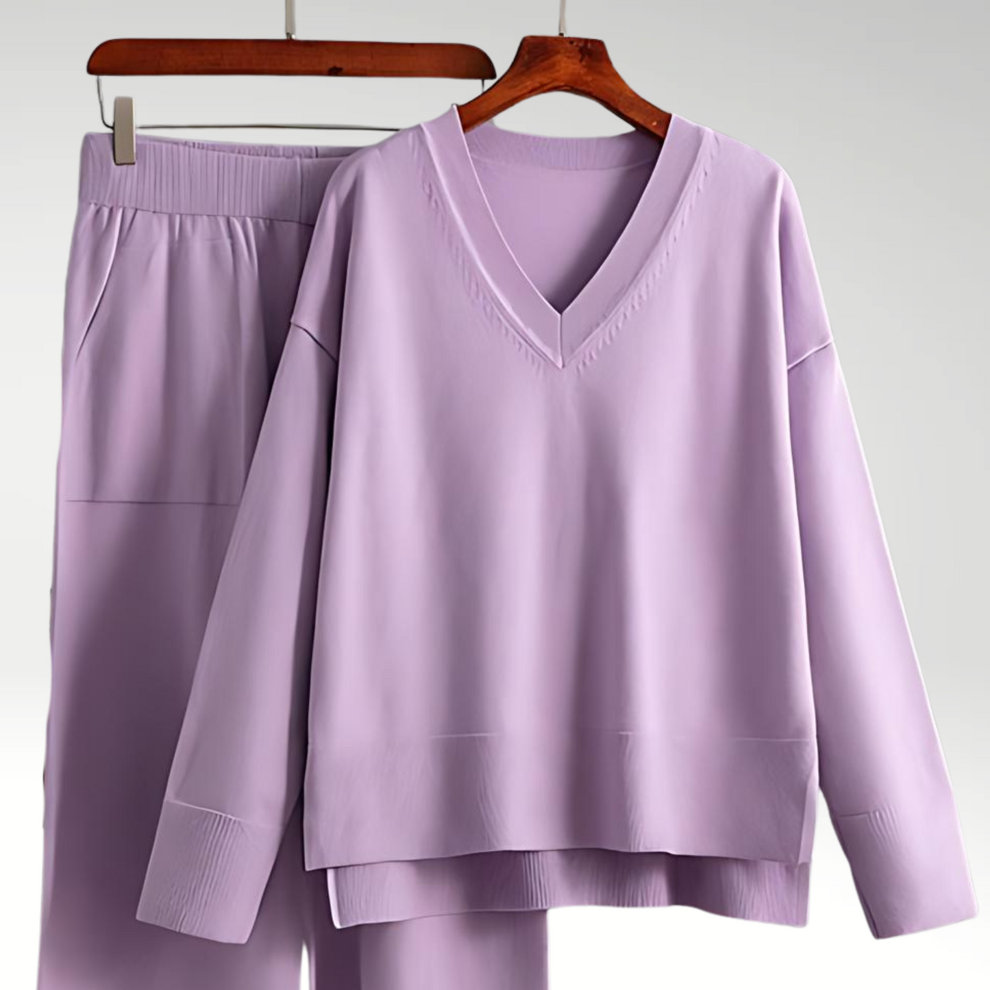 Elegant V-Neck Two-Piece Set | Women's Fashion Outfit 5
