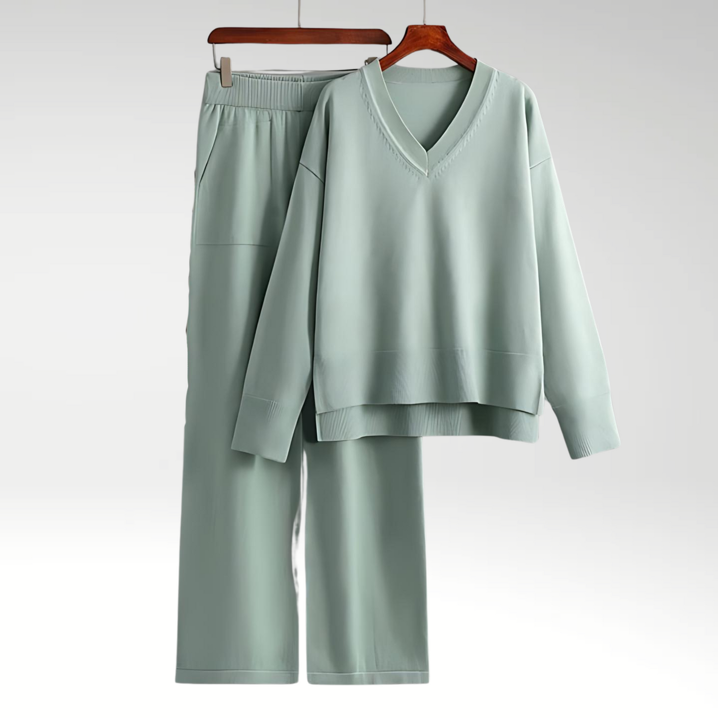Elegant V-Neck Two-Piece Set | Women's Fashion Outfit 6