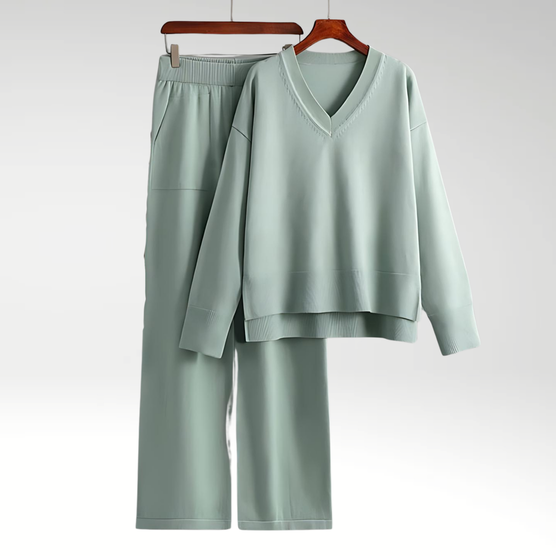 Elegant V-Neck Two-Piece Set | Women's Fashion Outfit 6