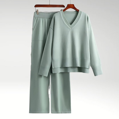 Elegant V-Neck Two-Piece Set | Women's Fashion Outfit 6