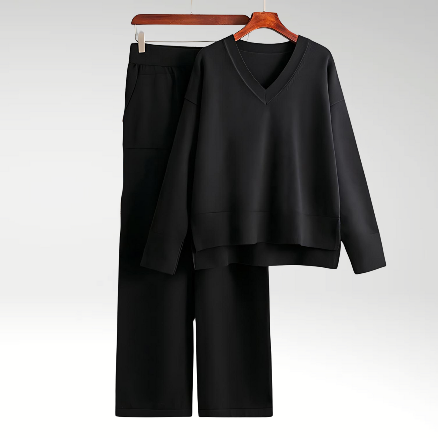 Elegant V-Neck Two-Piece Set | Women's Fashion Outfit 8