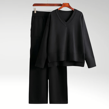 Elegant V-Neck Two-Piece Set | Women's Fashion Outfit 8