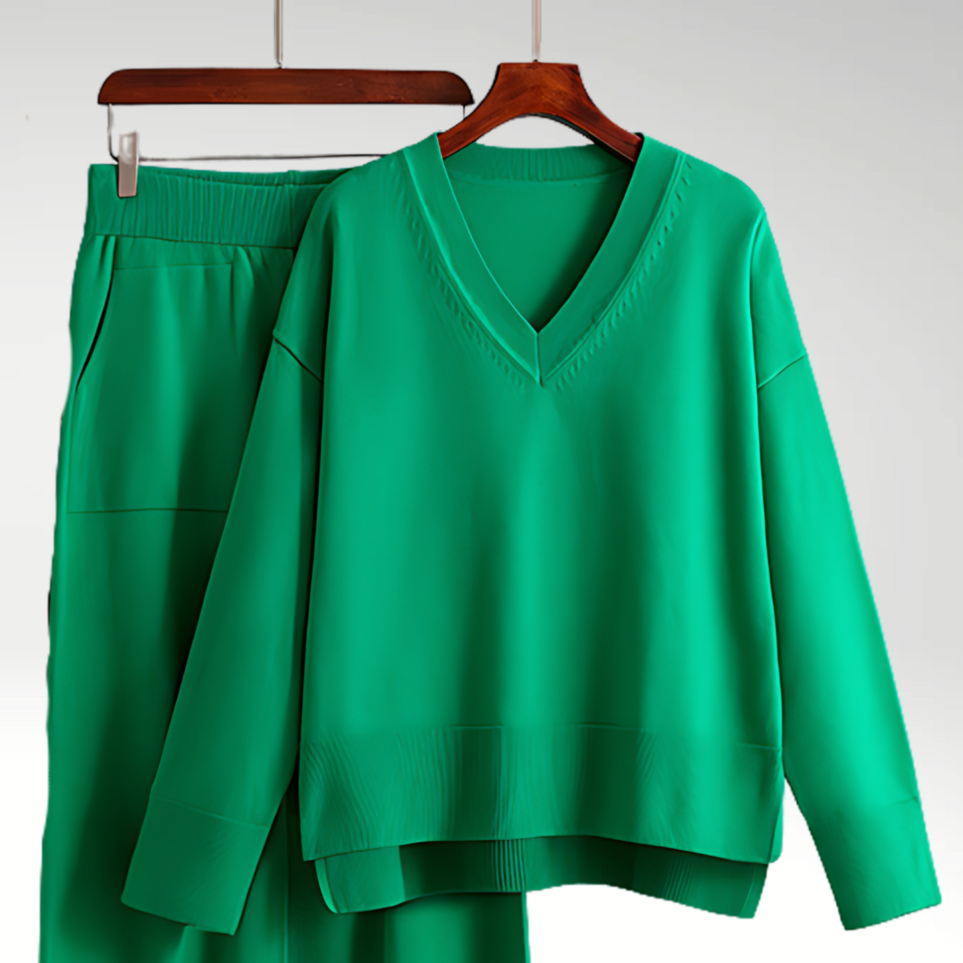 Elegant V-Neck Two-Piece Set | Women's Fashion Outfit 9